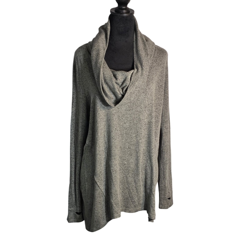 MAX & MIA hooded PULLOVER GRAY SIZE L COWL NECK‎
